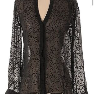 THEORY Elegant Black Sheer Women's Top Size Medium